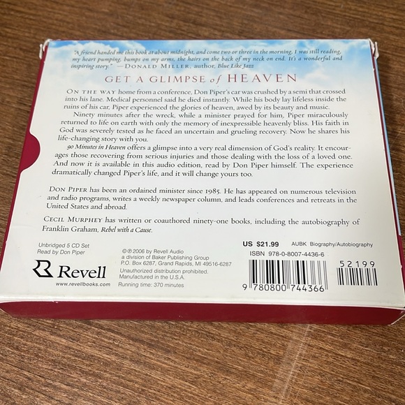 Audiobook, 90 Minutes in Heaven, by Don Piper - Picture 2 of 3